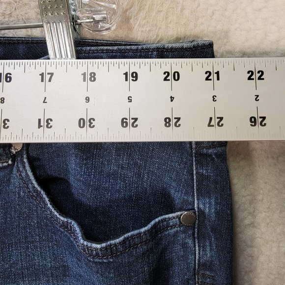 Torrid Dark Blue Denim Rinse Stretch Classic Mid Rise Slim Boyfriend Jeans - Picture 5 of 16